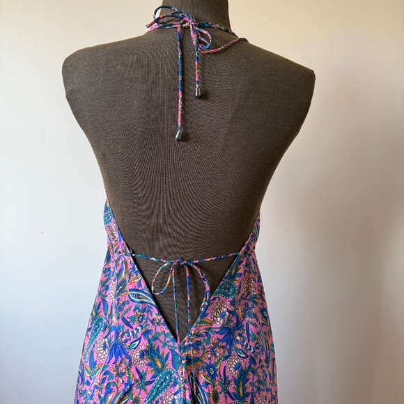 Vintage 90s Dreamy halter maxi dress in vibrant paisley (pink, lilac & teal) ✨ - Picture 7 of 10